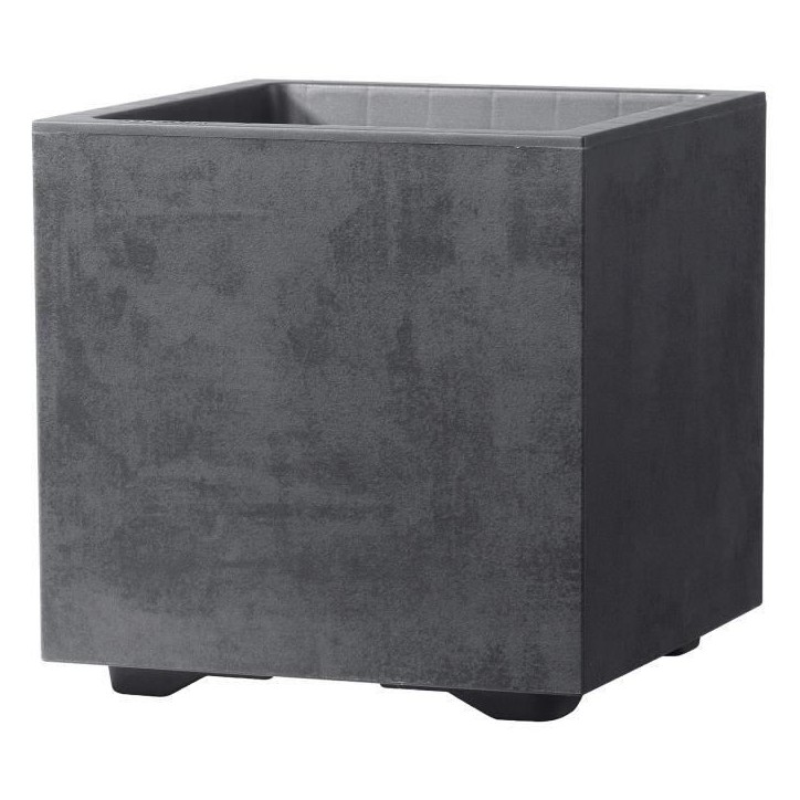 DEROMA Pot de fleurs Cube Millennium R - 25 x H25 cm - Anthracite - A réserve d'eau DEROMA Pot de fleurs Cube Millennium R - 25 x H25 cm - Anthracite - A réserve d'eau