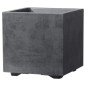 DEROMA Pot de fleurs Cube Millennium R - 25 x H25 cm - Anthracite - A réserve d'eau