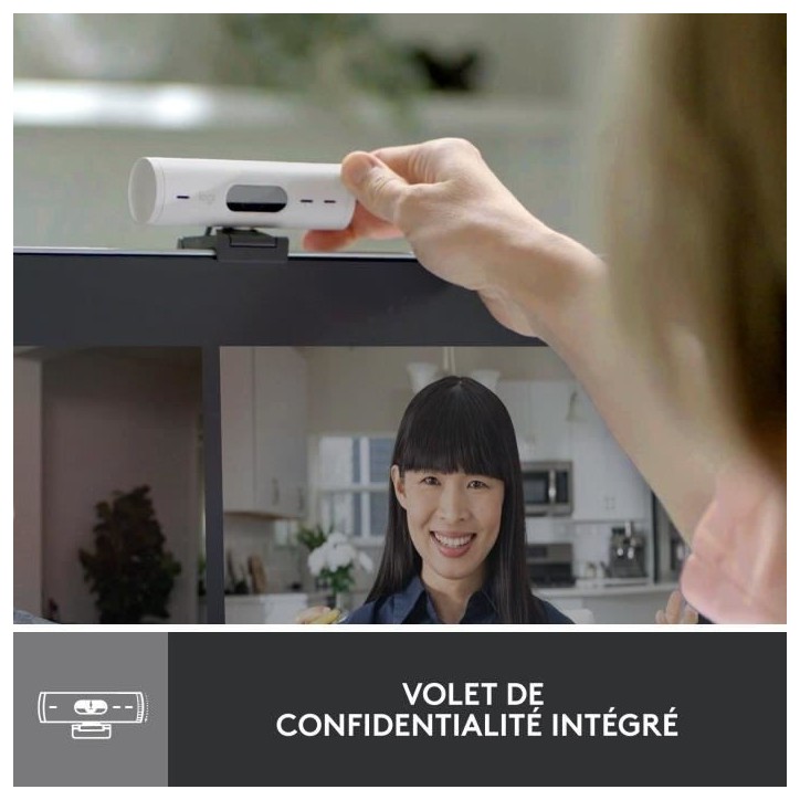 Webcam - Full HD 1080p - Logitech - Brio 500 - Microphone intégré - Blanc