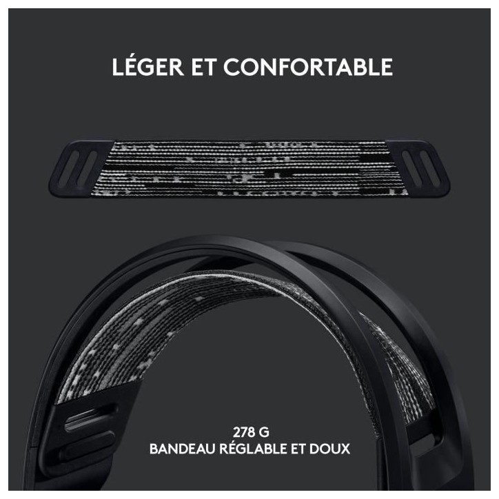 Casque gamer - Sans fil - Logitech G - G733 Lightspeed - PS5, PS4, PC, MAC - Noir Casque gamer - Sans fil - Logitech G - G733 Lightspeed - PS5, PS4, PC, MAC - Noir