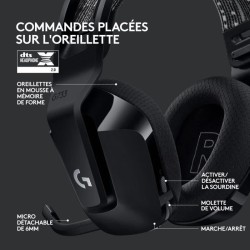 Casque gamer - Sans fil - Logitech G - G733 Lightspeed - PS5, PS4, PC,