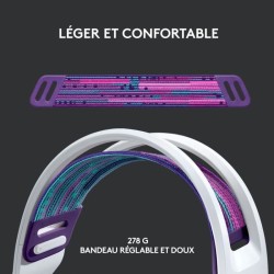 Casque gamer - Sans fil - Logitech G - G733 Lightspeed - PS5, PS4, PC,