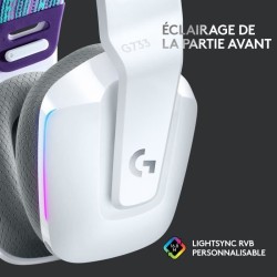 Casque gamer - Sans fil - Logitech G - G733 Lightspeed - PS5, PS4, PC,