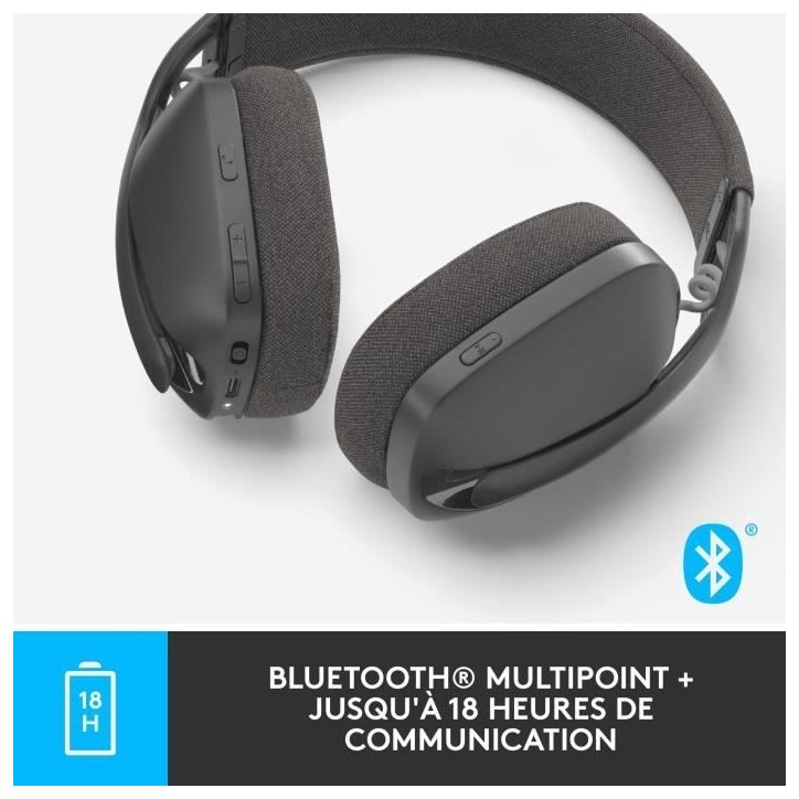 Casque - Sans fil - Logitech - Zone Vibe 100 - Bluetooth - Anti-parasite - Graphite