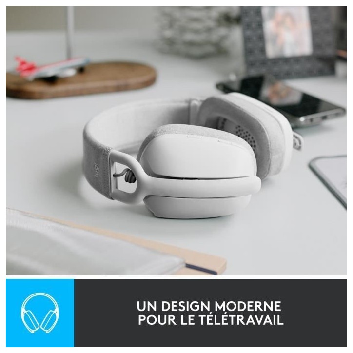 Casque - Sans fil - Logitech - Zone Vibe 100 - Bluetooth - Anti-parasite - Blanc