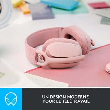 Casque - Sans fil - Logitech - Zone Vibe 100 - Bluetooth - Anti-parasite - Rose