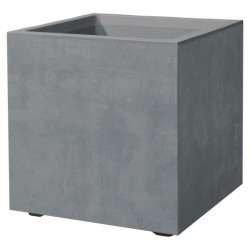 DEROMA Pot de fleurs Cube Millennium R - 25 x H25 cm - Ashgrey - A ré