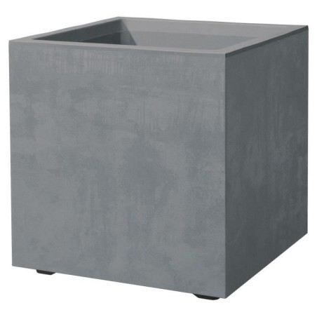 DEROMA Pot de fleurs Cube Millennium R - 25 x H25 cm - Ashgrey - A ré