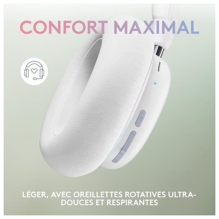 Casque Gamer - Sans fil - Logitech G - G735 Lightspeed - RVB - Micro amovible - Blanc Casque Gamer - Sans fil - Logitech G - G735 Lightspeed - RVB - Micro amovible - Blanc