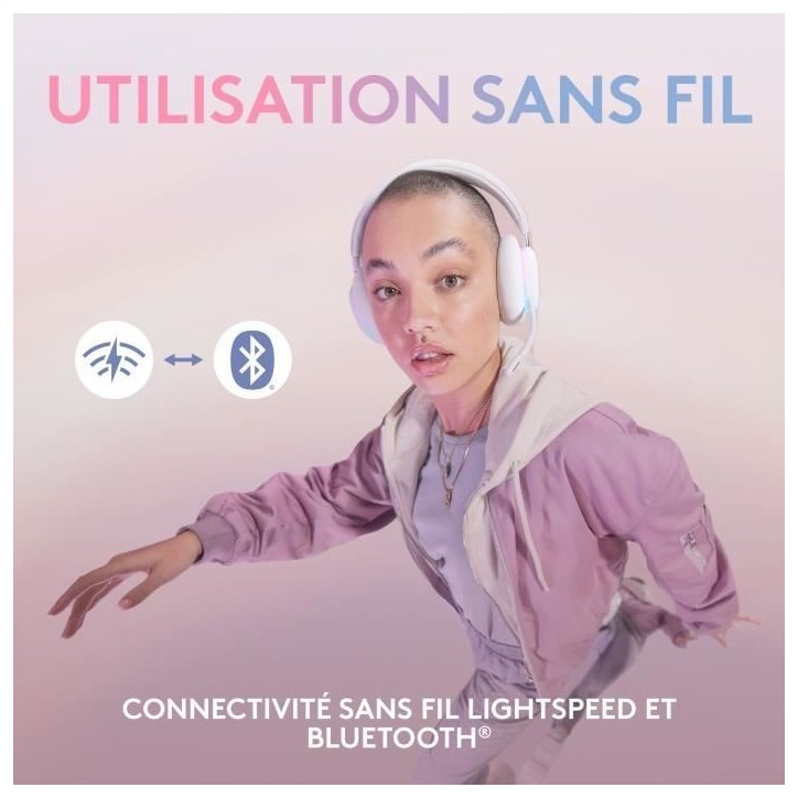 Casque Gamer - Sans fil - Logitech G - G735 Lightspeed - RVB - Micro amovible - Blanc Casque Gamer - Sans fil - Logitech G - G735 Lightspeed - RVB - Micro amovible - Blanc