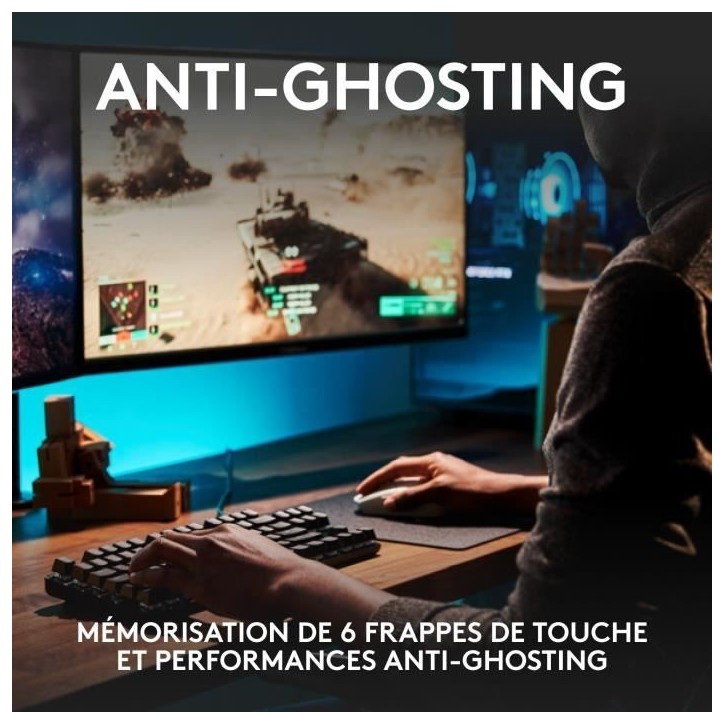 Clavier gamer - Filaire - Logitech G - G413 TKL SE - AZERTY - Rétroéclairé - Noir Clavier gamer - Filaire - Logitech G - G413 TKL SE - AZERTY - Rétroéclairé - Noir