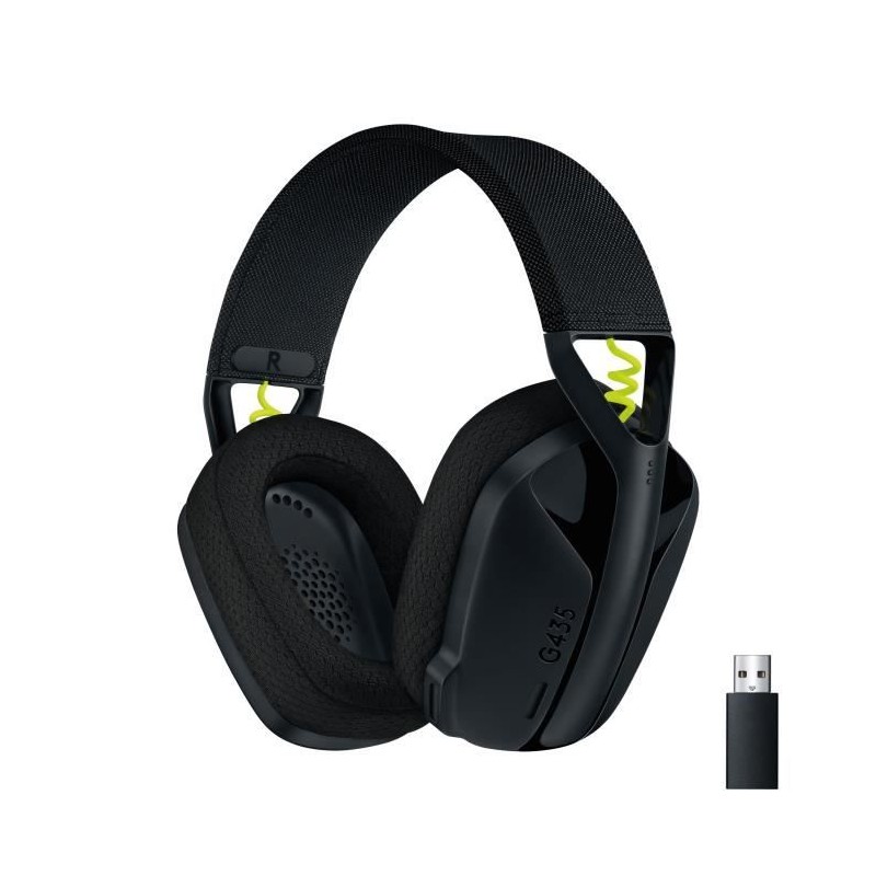 Casque gamer - Sans fil - Logitech G - G435 Lightspeed - Noir
