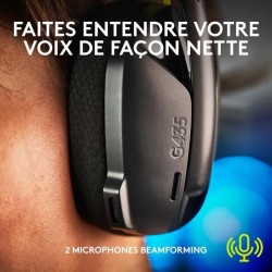 Casque gamer - Sans fil - Logitech G - G435 Lightspeed - Noir