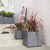 DEROMA Pot de fleurs Cube Millennium R - 25 x H25 cm - Ashgrey - A ré