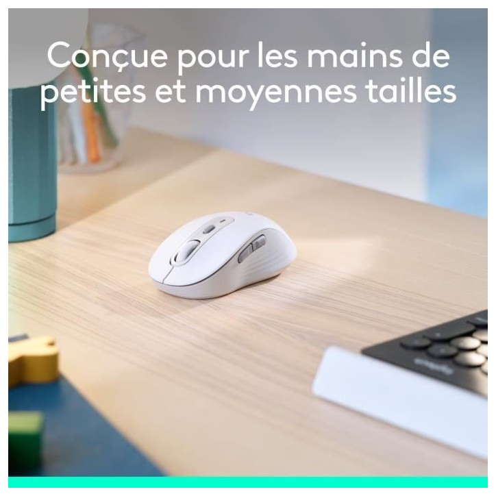 Souris - Sans fil - Logitech - Signature M650 - Blanc - Droitier