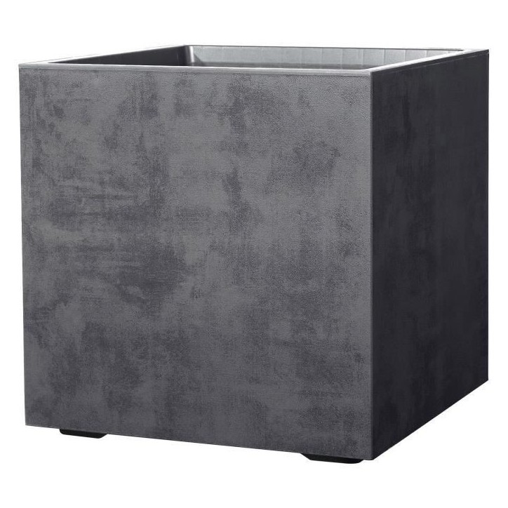 DEROMA Pot de fleurs Cube Millennium R - 49 x H49,5 cm - Anthracite - A réserve d'eau - Roulettes DEROMA Pot de fleurs Cube Millennium R - 49 x H49,5 cm - Anthracite - A réserve d'eau - Roulettes