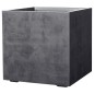 DEROMA Pot de fleurs Cube Millennium R - 49 x H49,5 cm - Anthracite - A réserve d'eau - Roulettes