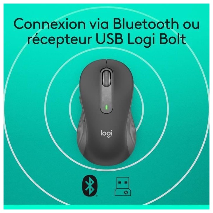 Souris - Sans fil - Logitech - Signature M650 - Graphite - Droitier Souris - Sans fil - Logitech - Signature M650 - Graphite - Droitier