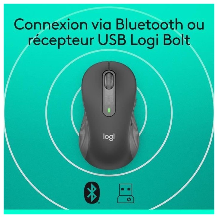 Souris - Sans fil - Logitech - Signature M650 L - Graphite - Gaucher Souris - Sans fil - Logitech - Signature M650 L - Graphite - Gaucher