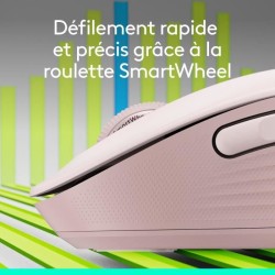 Souris - Sans fil - Logitech - Signature M650 L - Rose - Droitier