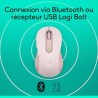 Souris - Sans fil - Logitech - Signature M650 L - Rose - Droitier