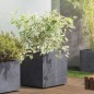 DEROMA Pot de fleurs Cube Millennium R - 49 x H49,5 cm - Anthracite - A réserve d'eau - Roulettes