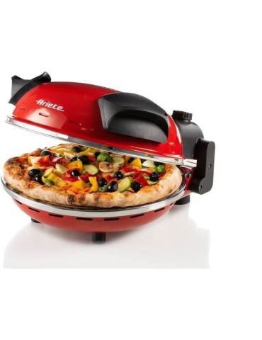 Four a Pizza électrique ARIETE - Rouge - Pierre réfractaire - 1200W - Diametre 33cm - Température max 400°C
