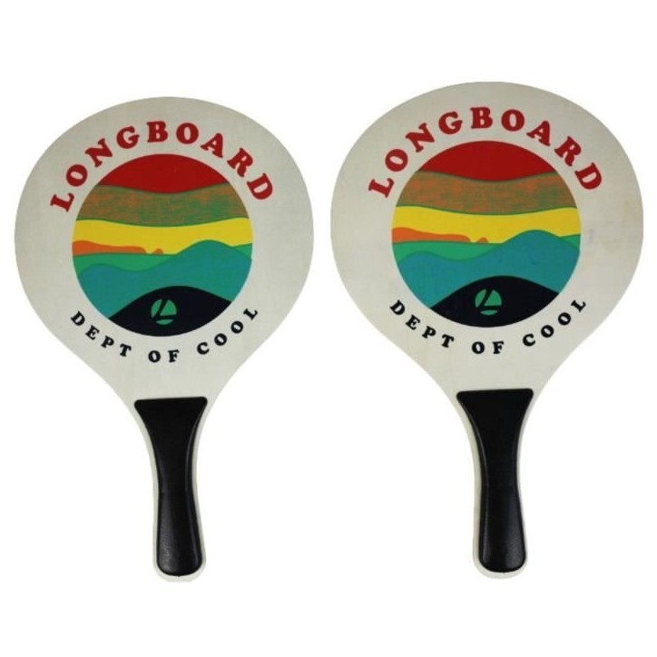 Set de raquettes bois de plage et 1 balle - LONGBOARD - VB1 - Enfant - Multicolore
