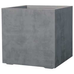 DEROMA Pot de fleurs Cube Millennium R - 49 x h49,5 cm - Ashgrey - A r