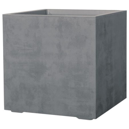 DEROMA Pot de fleurs Cube Millennium R - 49 x h49,5 cm - Ashgrey - A r