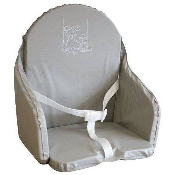 LOOPING Coussin Chaise Haute Bébé | PVC Imperméable, Sangles, Fabriqué en France | Gris LOOPING Coussin Chaise Haute Bébé | PVC Imperméable, Sangles, Fabriqué en France | Gris