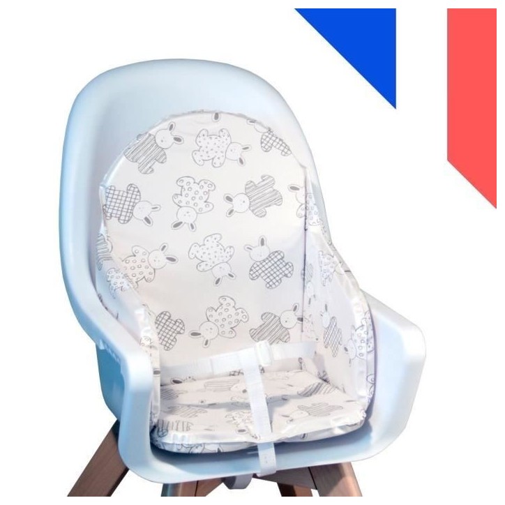 LOOPING Coussin Chaise Haute Bébé | PVC Imperméable, Sangles, Fabriqué en France | Lapin Pyjama LOOPING Coussin Chaise Haute Bébé | PVC Imperméable, Sangles, Fabriqué en France | Lapin Pyjama