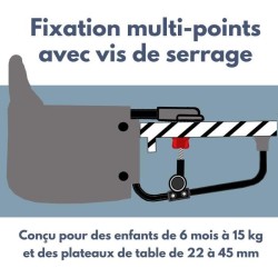 Siege de table réhausseur LOOPING - Dossier Confort - Déhoussable et