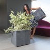 DEROMA Pot de fleurs Cube Millennium R - 49 x h49,5 cm - Ashgrey - A r