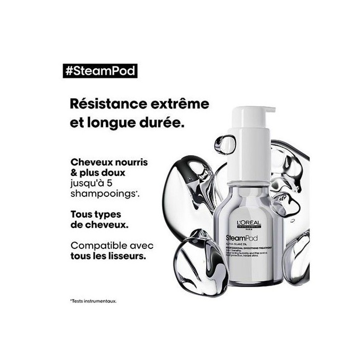 Soin Lissant Professionnel pour Steampod L'Oréal Professionnel - Soin thermo-protecteur enrichi en Alpha-silane -50ml Soin Lissant Professionnel pour Steampod L'Oréal Professionnel - Soin thermo-protecteur enrichi en Alpha-silane -50ml