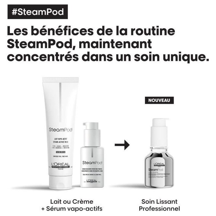 Soin Lissant Professionnel pour Steampod L'Oréal Professionnel - Soin thermo-protecteur enrichi en Alpha-silane -50ml Soin Lissant Professionnel pour Steampod L'Oréal Professionnel - Soin thermo-protecteur enrichi en Alpha-silane -50ml