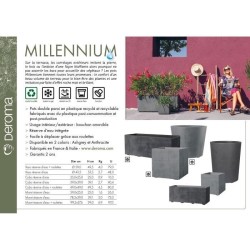 DEROMA Pot de fleurs Cube Millennium R - 49 x h49,5 cm - Ashgrey - A r