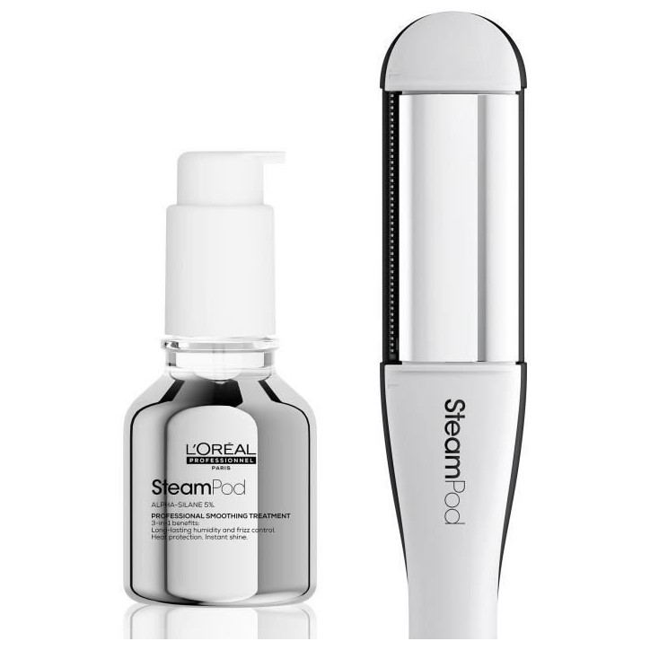 SteamPod 4 - Lisseur boucleur vapeur professionnel - L'OREAL PROFESSIONNEL - 3 Températures - Outil + Soin Lissant Concentré