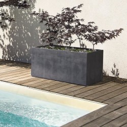 DEROMA Jardiniere Muret Millennium R - 78,5x39 x H39,1 cm - Anthracite