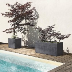 DEROMA Jardiniere Muret Millennium R - 78,5x39 x H39,1 cm - Anthracite