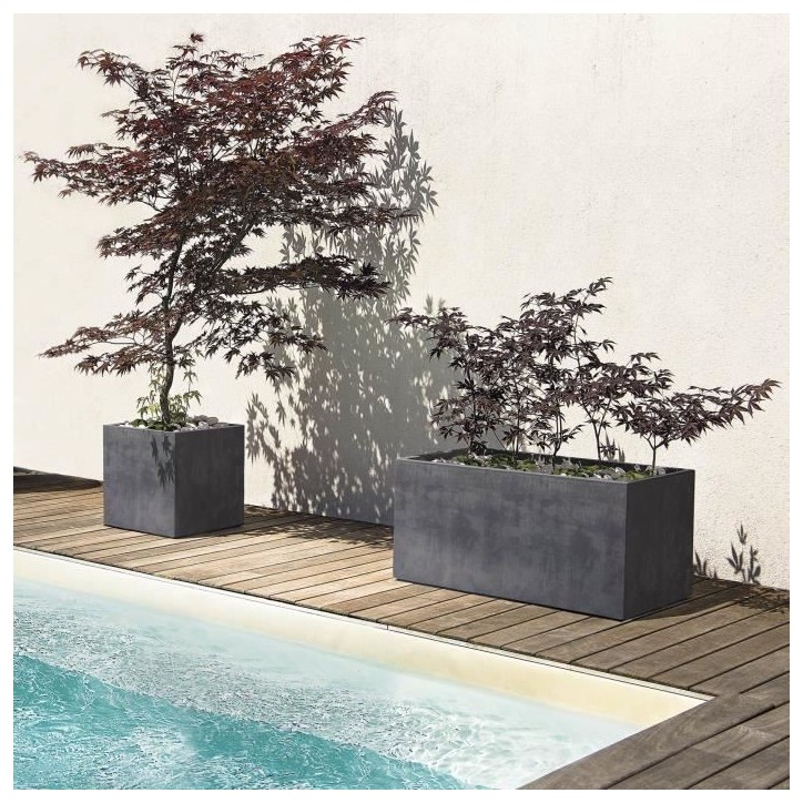 DEROMA Jardiniere Muret Millennium R - 78,5x39 x H39,1 cm - Anthracite - A réserve d'eau DEROMA Jardiniere Muret Millennium R - 78,5x39 x H39,1 cm - Anthracite - A réserve d'eau