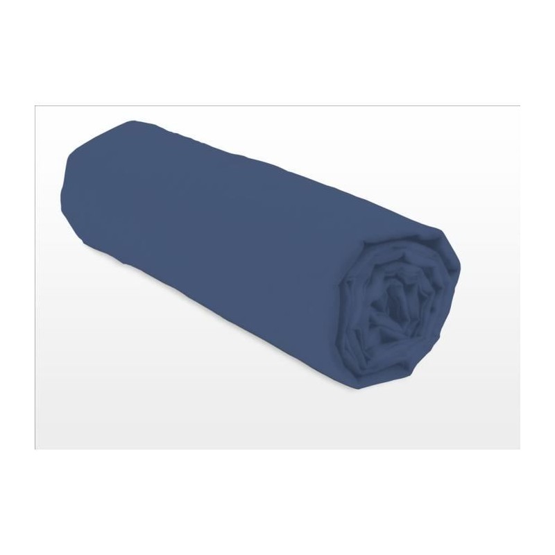 LOVELY HOME Drap housse - 140 x 190 + 25 cm - 100% coton - Bleu LOVELY HOME Drap housse - 140 x 190 + 25 cm - 100% coton - Bleu