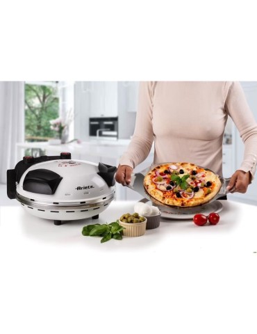 Four a Pizza électrique ARIETE - 918 - Blanc - Pierre réfractaire - 1200W - Diametre 33cm - Température max 400°C