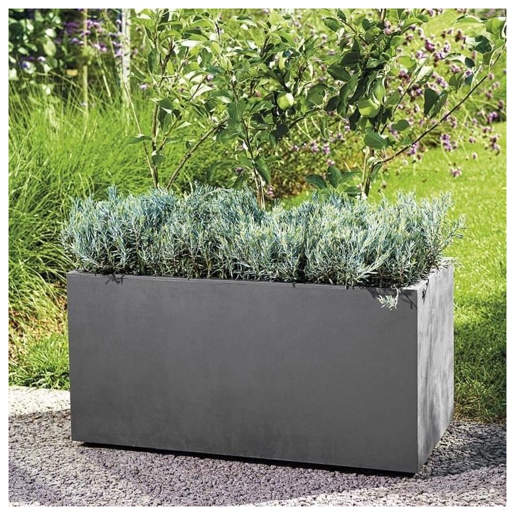 DEROMA Jardiniere Muret Millennium R - 78,5x39 x H39,1 cm - Anthracite - A réserve d'eau DEROMA Jardiniere Muret Millennium R - 78,5x39 x H39,1 cm - Anthracite - A réserve d'eau