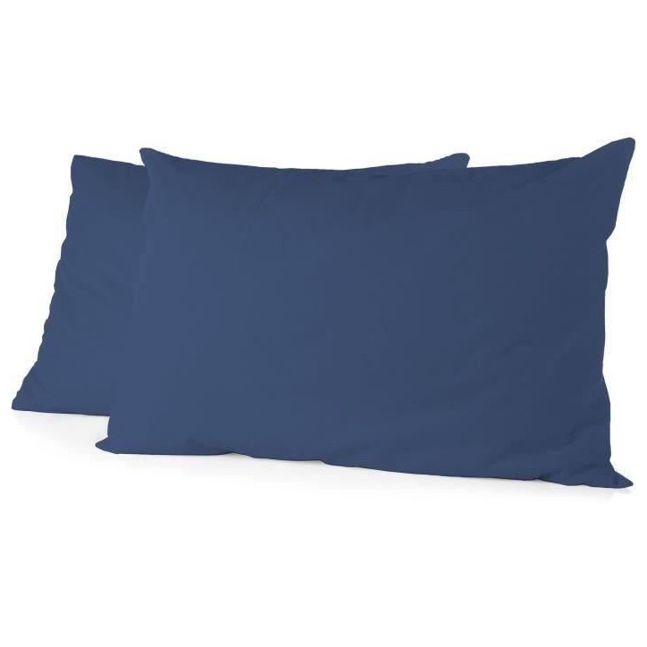 LOVELY HOME Lot de 2 taies d'oreiller rectangulaires - 50 x 70 cm - 100% coton - Bleu LOVELY HOME Lot de 2 taies d'oreiller rectangulaires - 50 x 70 cm - 100% coton - Bleu