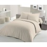 PARURE DE COUETTE LOVELY HOME - 240x260 cm - 100% COTON - BEIGE CREME