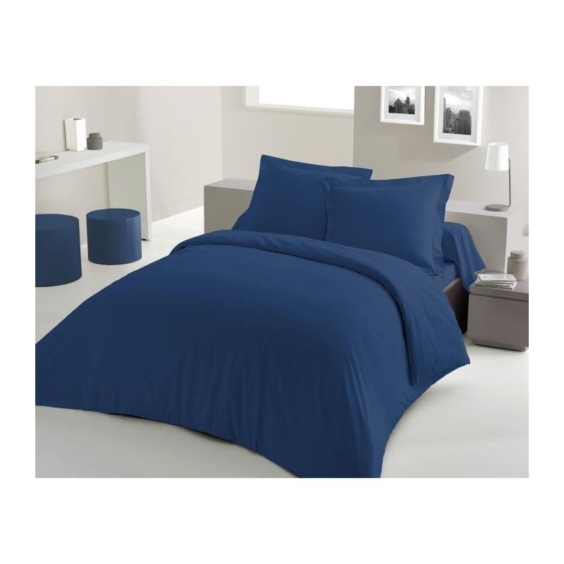 PARURE DE COUETTE LOVELY HOME - 240x260 cm - 100% COTON - BLEU PARURE DE COUETTE LOVELY HOME - 240x260 cm - 100% COTON - BLEU