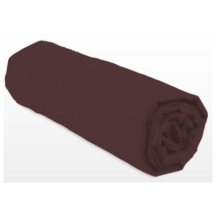 Drap-housse - LOVELY HOME - LH71593 - 140x190+35 cm - Marron