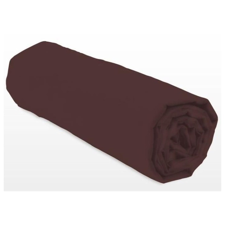 Drap-housse - LOVELY HOME - LH71595 - 160x200+30 cm - Marron