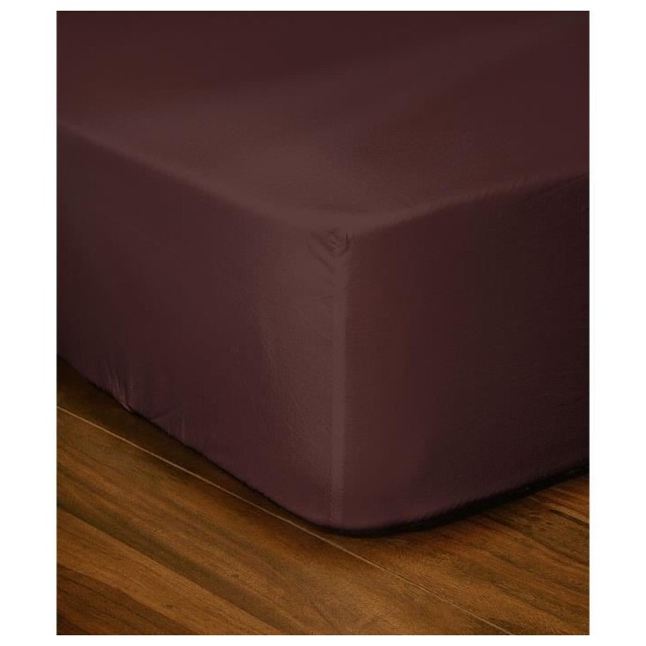 Drap-housse - LOVELY HOME - LH71595 - 160x200+30 cm - Marron